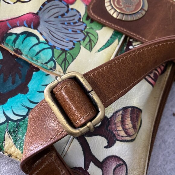 Artistic Expressions By Sharif 1827 Hand Painted Genuine Leather Bag - Picture 9 of 16